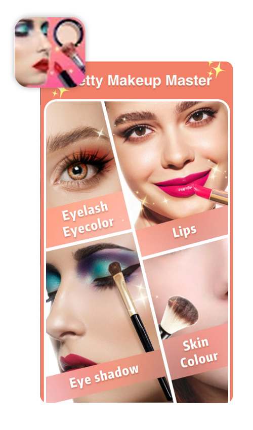 UI of Pretty Makeup—Beauty Camera to put on eye makeup